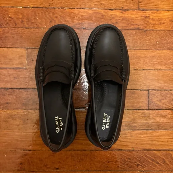 Women’s GH Bass Whitney platform Black Loafers size 8 - Picture 3 of 8